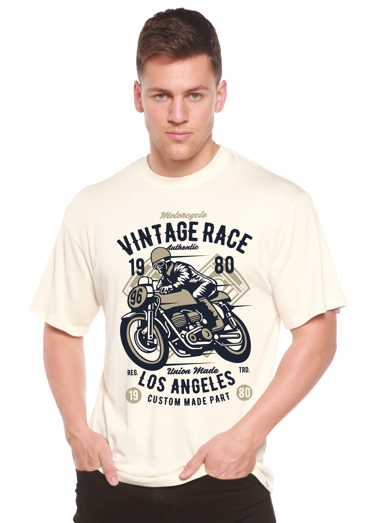 Vintage Race Spun Bamboo® Men's Bamboo Viscose/Organic Cotton Short Sleeve Graphic T-Shirt Spun Bamboo