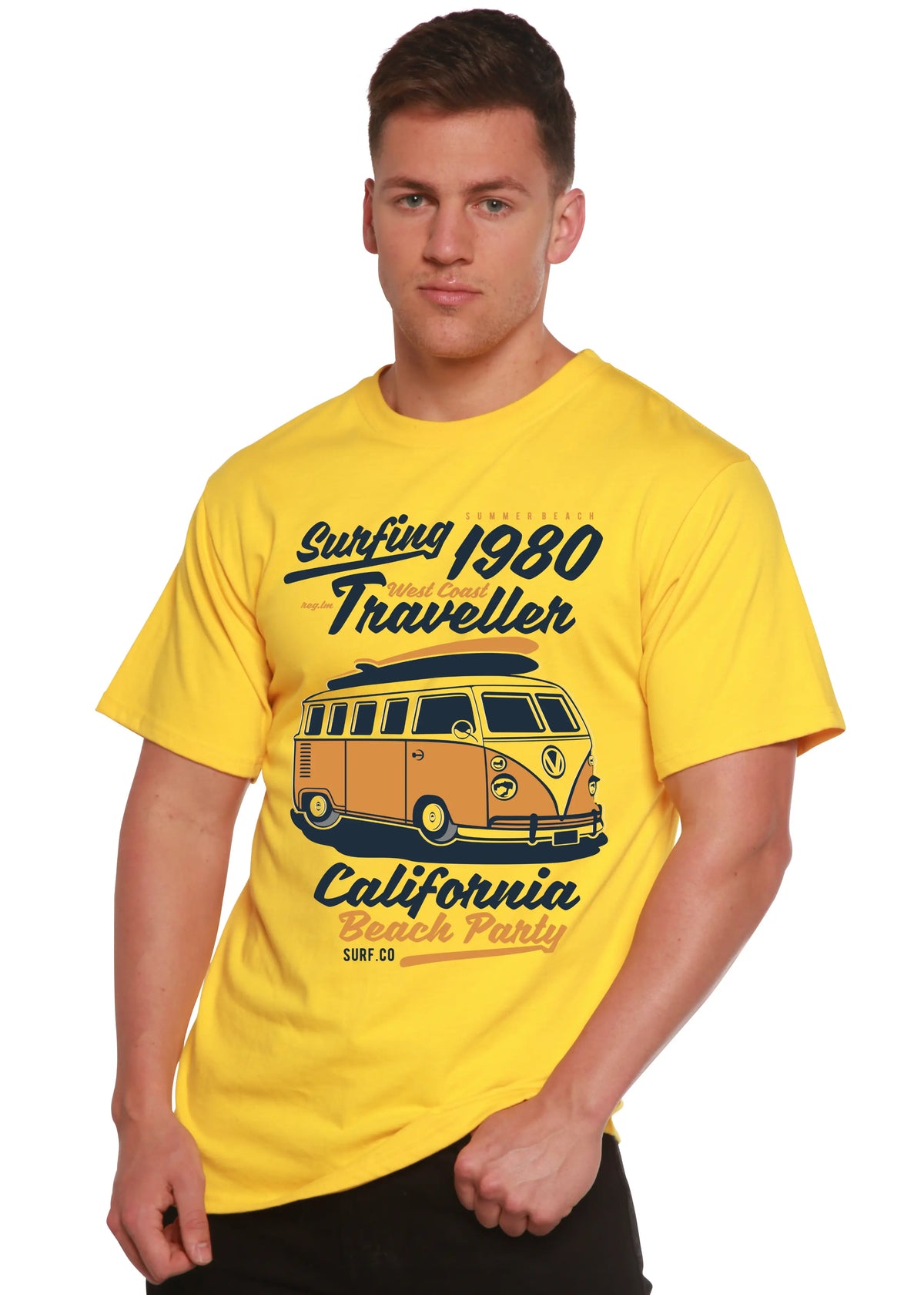 Surfing 1980 Spun Bamboo® Men's Bamboo Viscose/Organic Cotton Short Sleeve Graphic T-Shirt Spun Bamboo