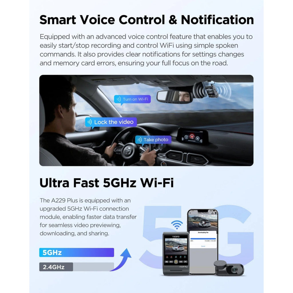 VIOFO A229 Plus 2-Channel 2K QHD Sony STARVIS 2 Dash Cam BlackboxMyCar