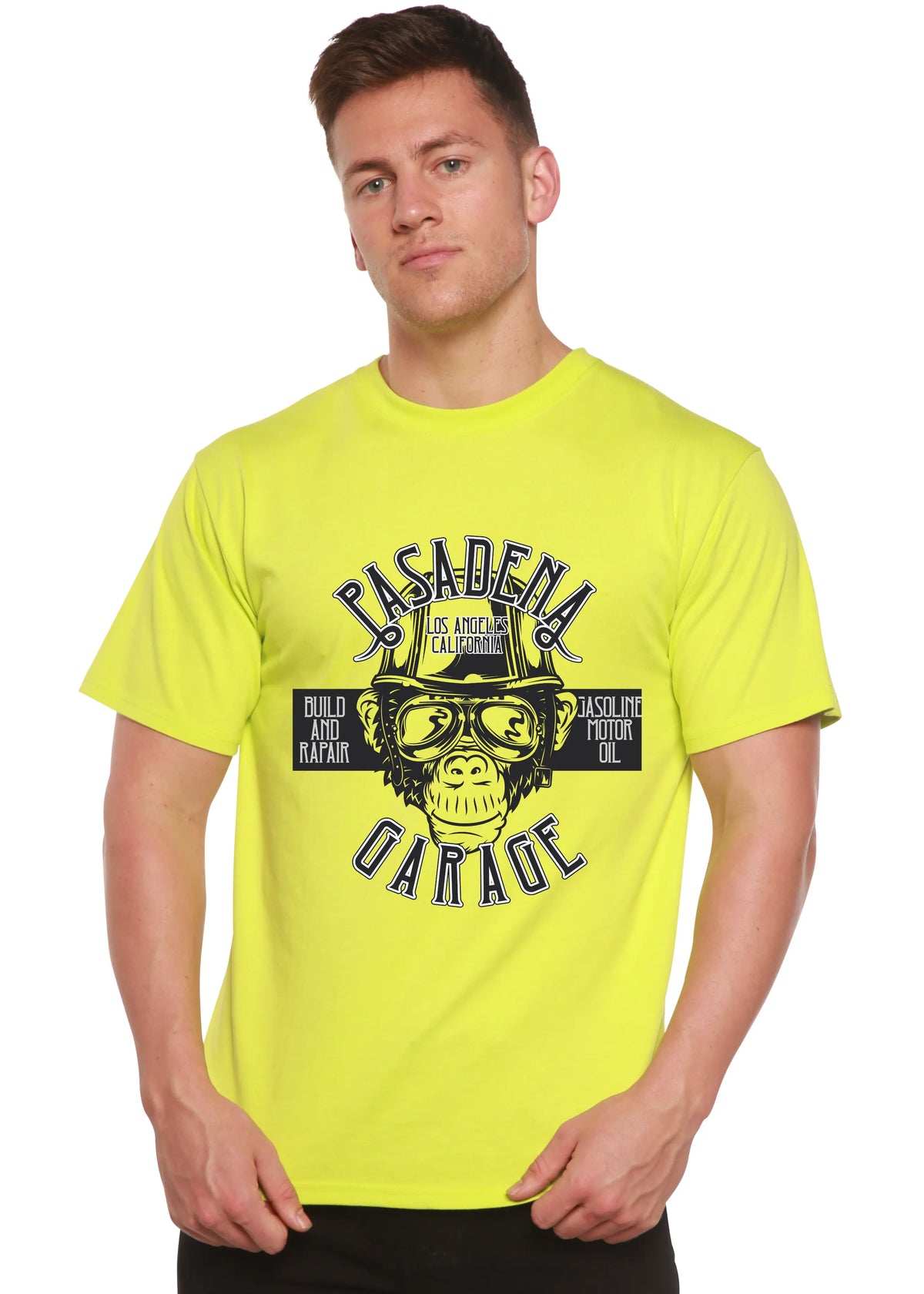 Pasadena Garage Men's Bamboo Viscose/Organic Cotton Short Sleeve Graphic T-Shirt Spun Bamboo