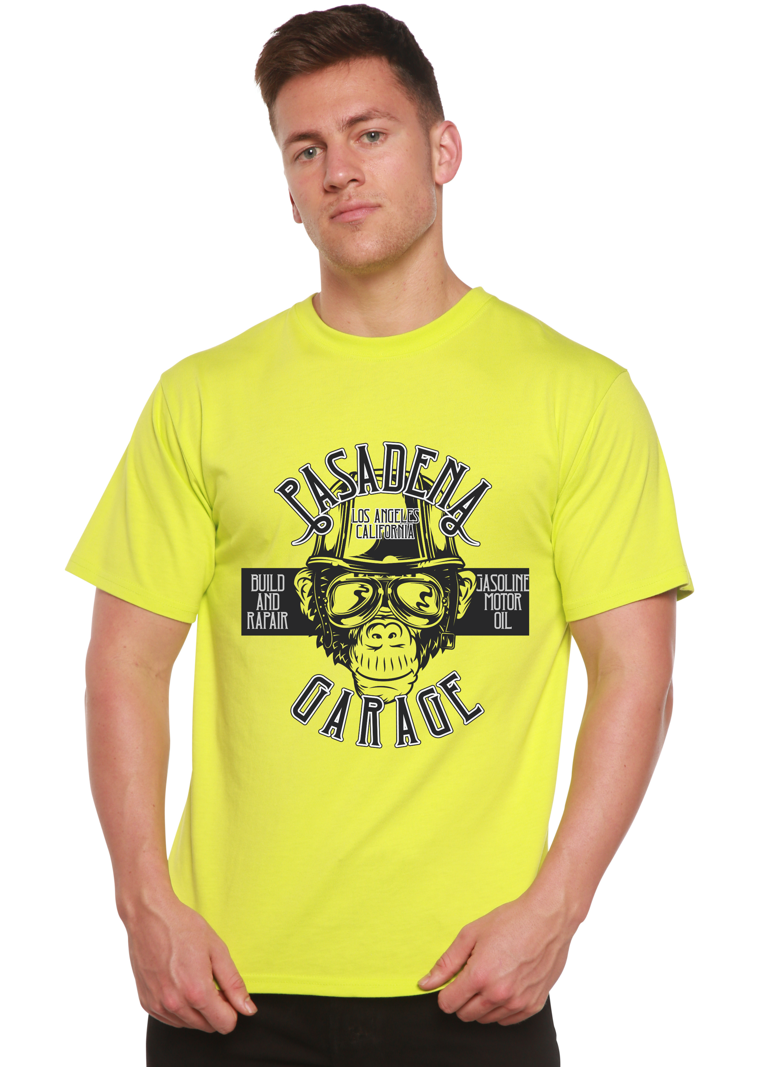 Pasadena Garage Men's Bamboo Viscose/Organic Cotton Short Sleeve Graphic T-Shirt Spun Bamboo