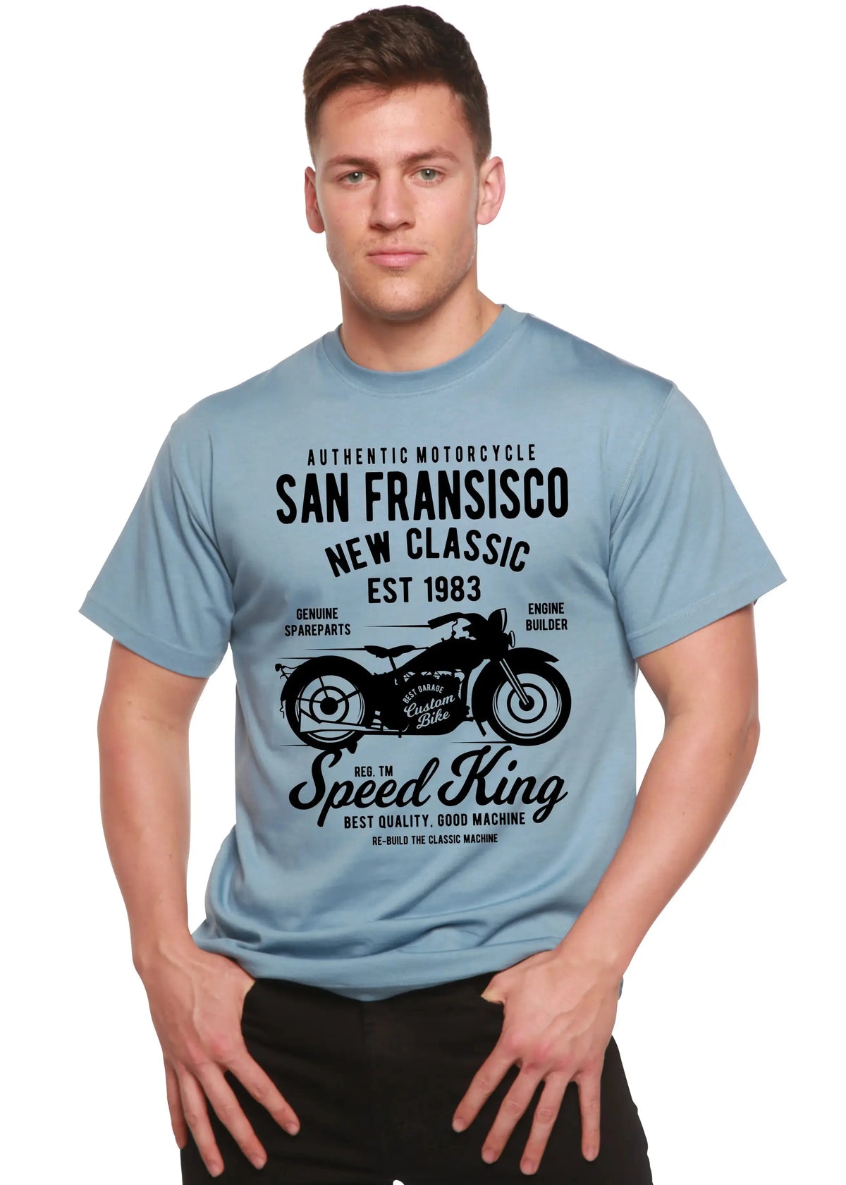 San Fransisco Spun Bamboo® Men's Bamboo Viscose/Organic Cotton Short Sleeve Graphic T-Shirt Spun Bamboo
