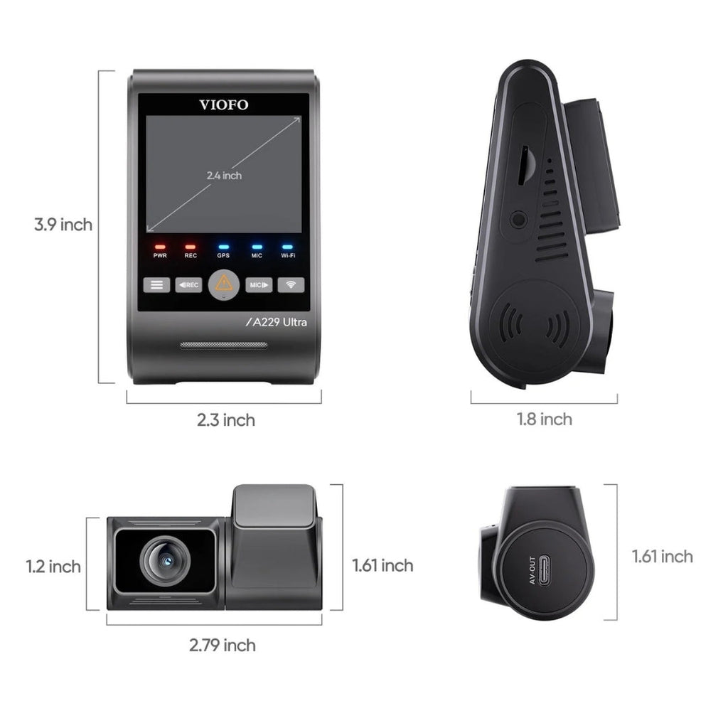 VIOFO A229 Ultra 4K+4K 2-Channel 30FPS UHD Dash Cam BlackboxMyCar