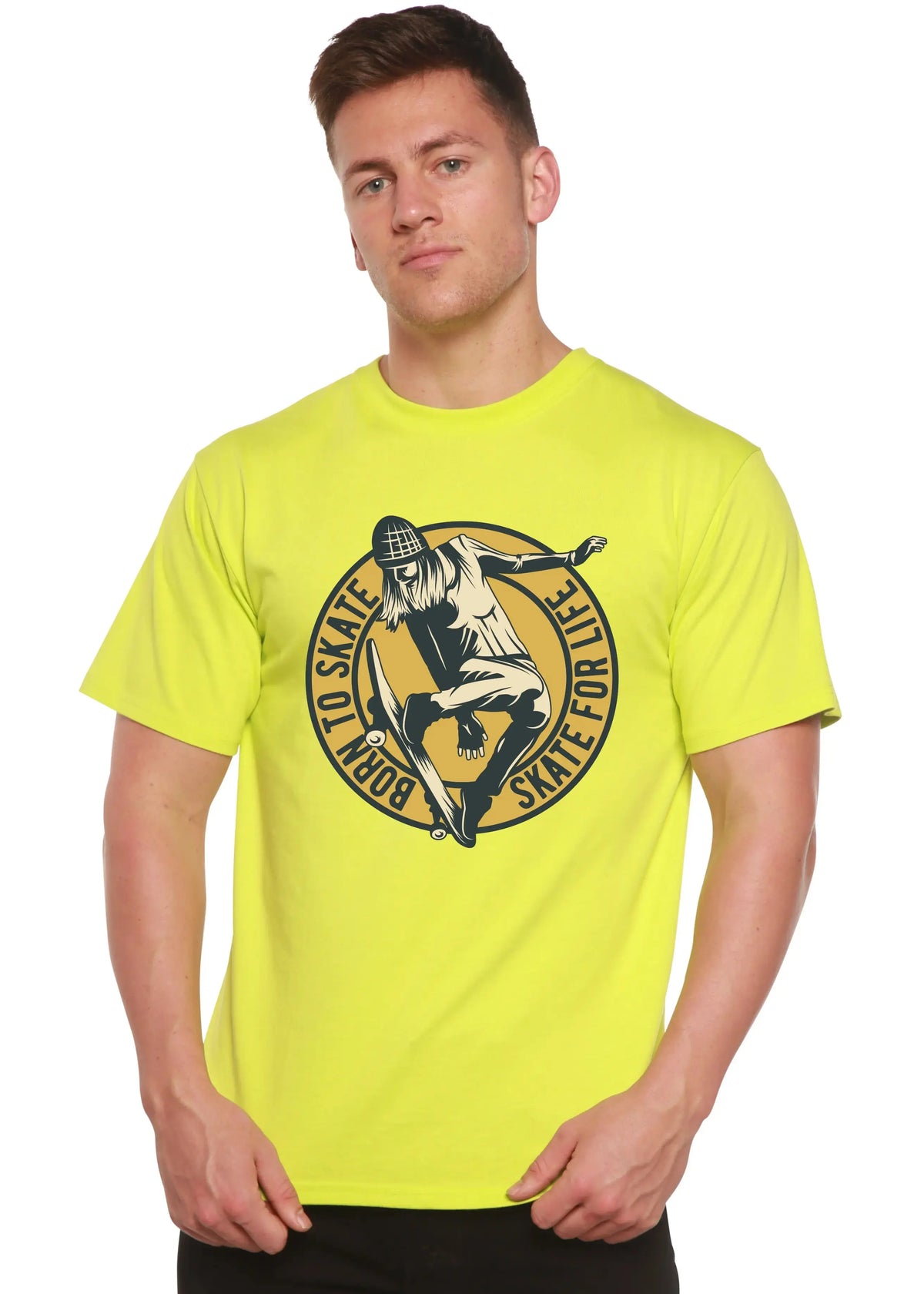 Skate For Life Men's Bamboo Viscose/Organic Cotton Short Sleeve Graphic T-Shirt Spun Bamboo