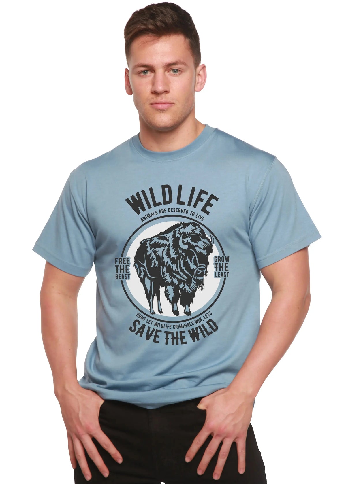 Wild Life Spun Bamboo® Men's Bamboo Viscose/Organic Cotton Short Sleeve Graphic T-Shirt Spun Bamboo