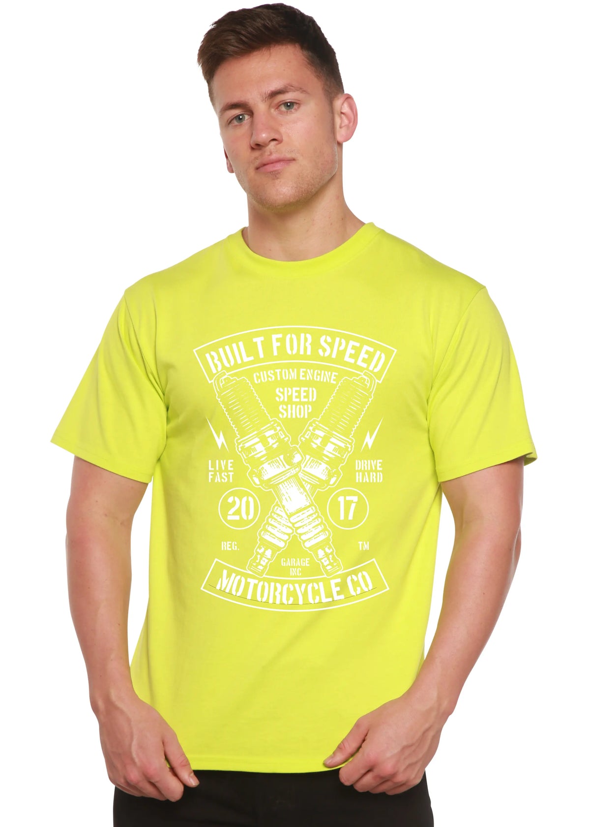 Built For Speed Men's Bamboo Viscose/Organic Cotton Short Sleeve Graphic T-Shirt Spun Bamboo