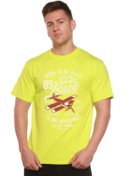 Born To Be Pilot Men's Bamboo Viscose/Organic Cotton Short Sleeve Graphic T-Shirt Spun Bamboo