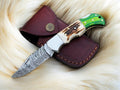 Handmade Damascus Pocket Knife | Stag & Pakka Wood Handle Damascus Knife Store