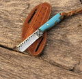 Custom Handmade Bull Cutter Knife | Rasp Tool Steel Blade Damascus Knife Store