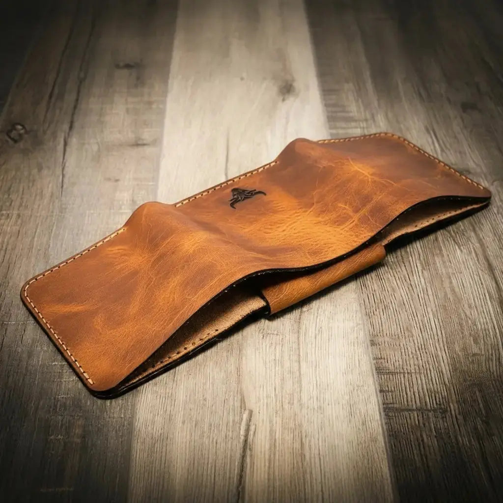 Badge Trifold Wallet Bull Sheath Leather