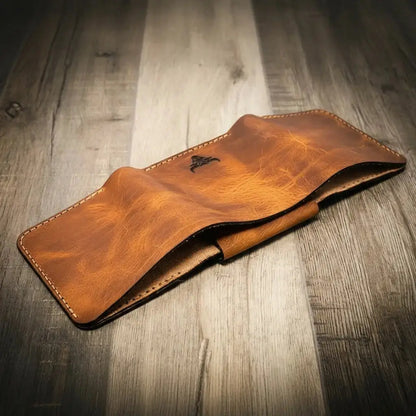 Badge Trifold Wallet Bull Sheath Leather