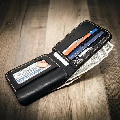 Badge Bifold Wallet Bull Sheath Leather