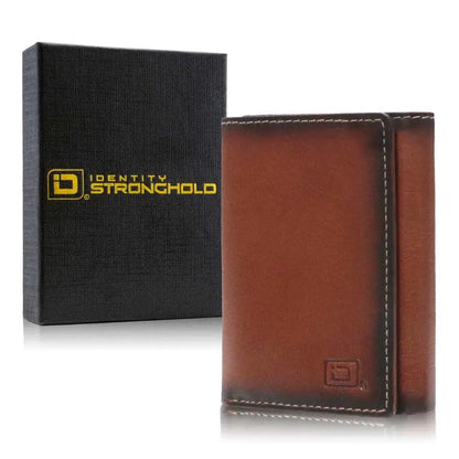 Mens RFID Wallet - Extra Capacity Trifold 7 slot with ID Window ID Stronghold