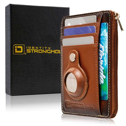 RFID Secure Slim Leather AirTag Wallet ID Stronghold