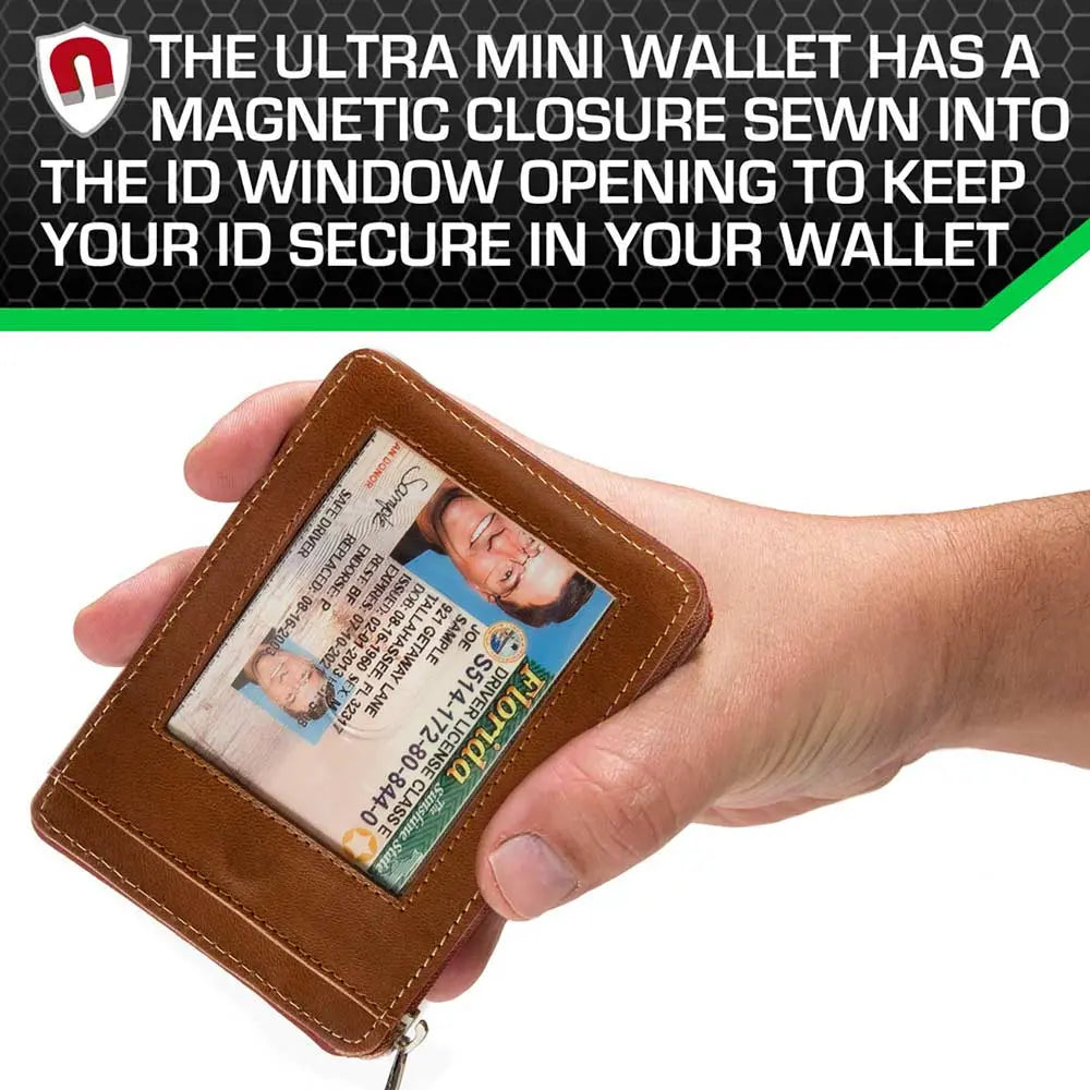 RFID Secure Slim Leather AirTag Wallet ID Stronghold