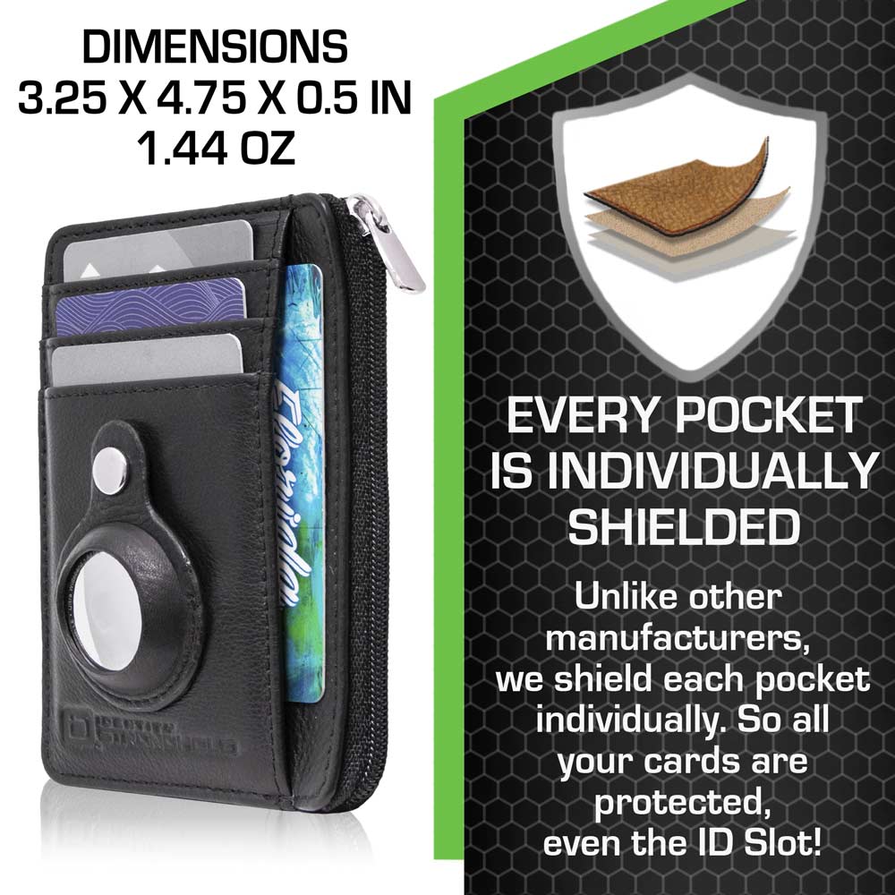 RFID Secure Slim Leather AirTag Wallet ID Stronghold