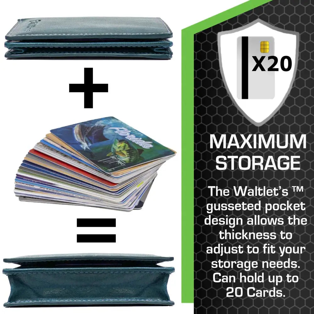 The Waltlet - Maximum Storage RFID Secure Minimalist Wallet ID Stronghold