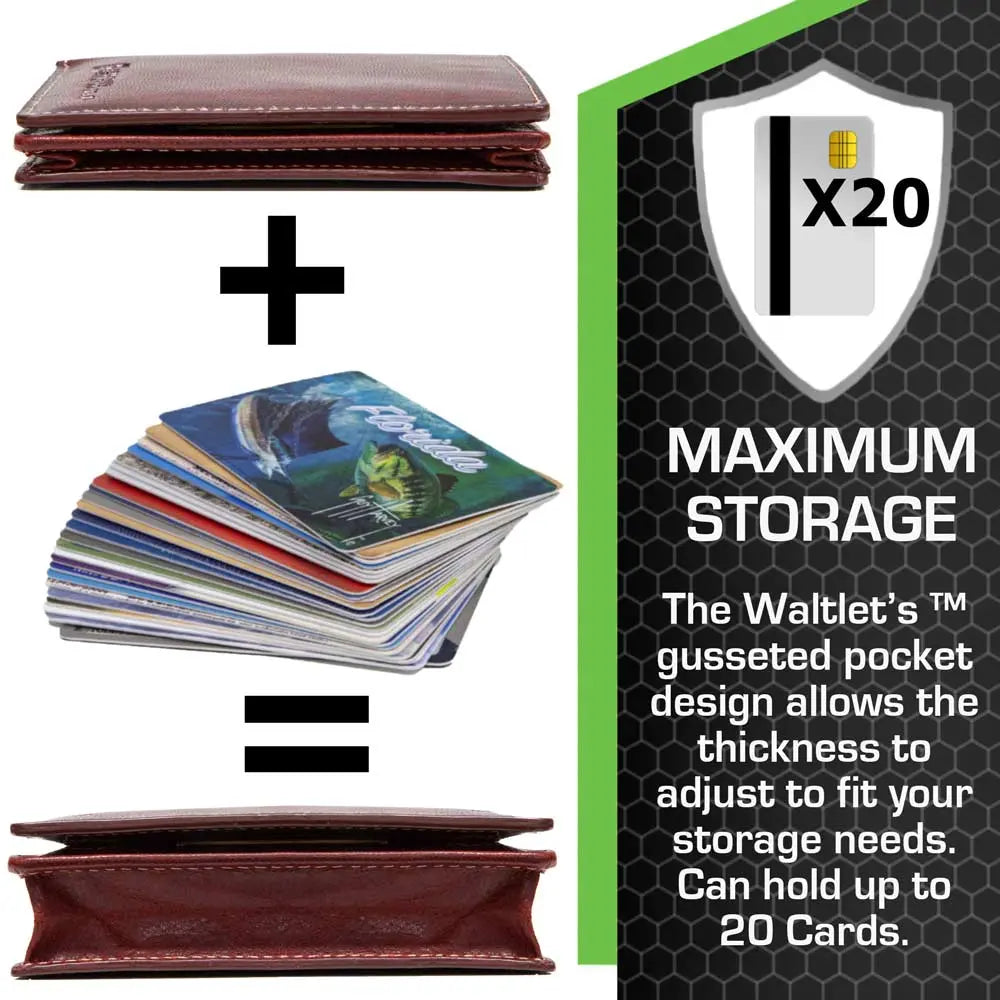 The Waltlet - Maximum Storage RFID Secure Minimalist Wallet ID Stronghold