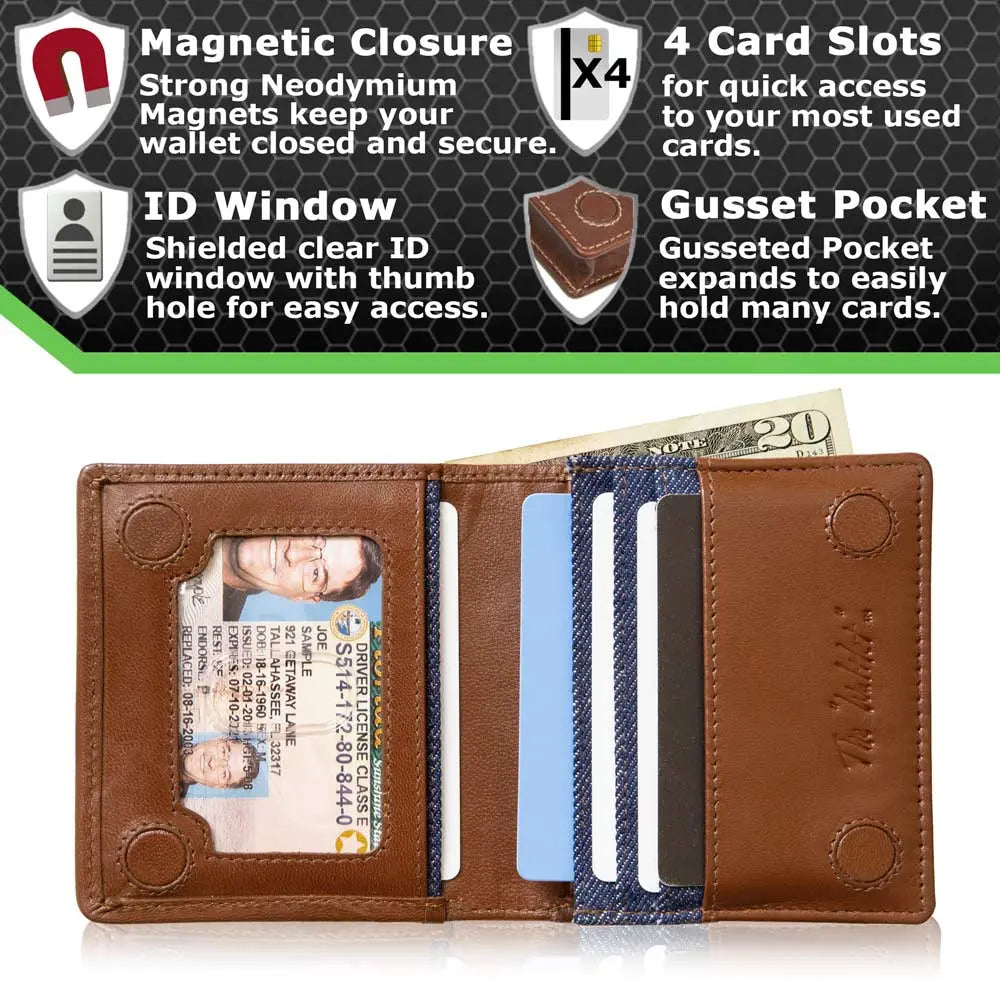 The Waltlet - Maximum Storage RFID Secure Minimalist Wallet ID Stronghold