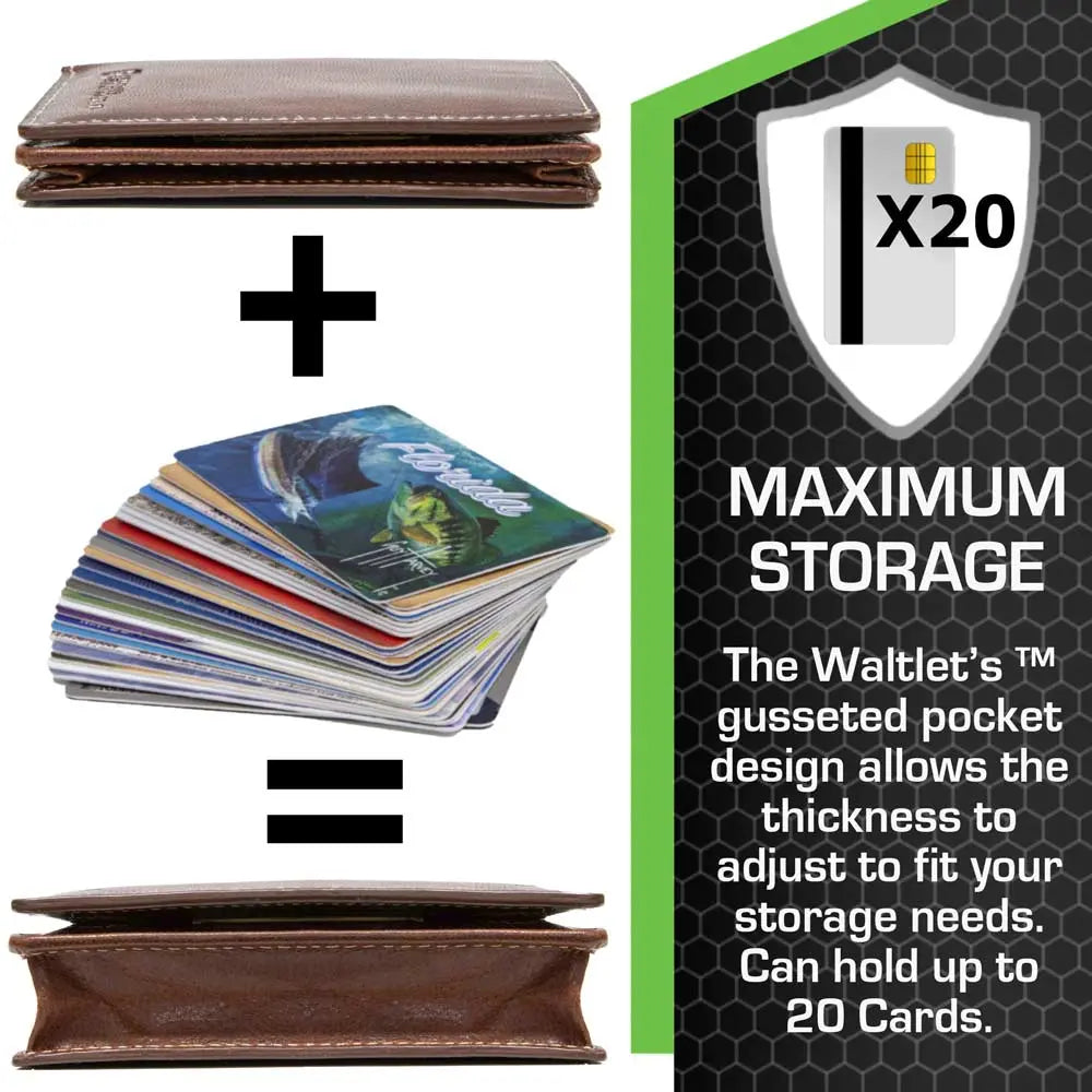 The Waltlet - Maximum Storage RFID Secure Minimalist Wallet ID Stronghold