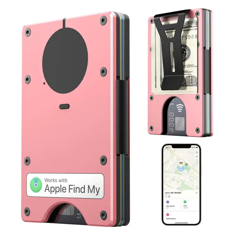 Minimalist AirTag Wallet – Slim Aluminum RFID Blocking Card Holder Sarah Express