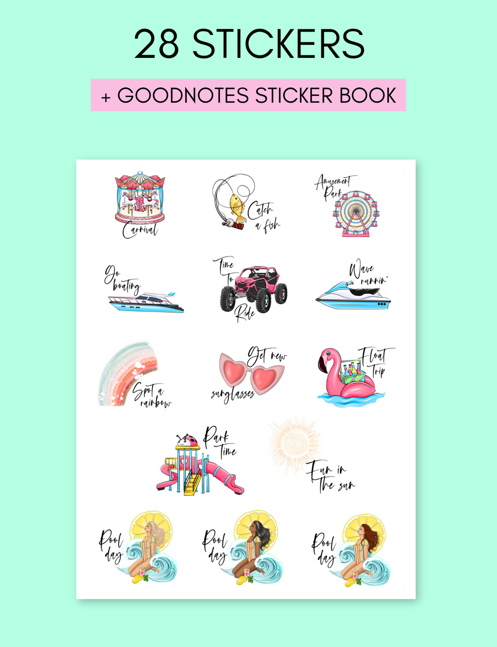 Digital Summer Reminder Stickers Jessica Autumn