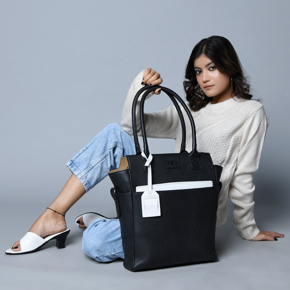 Midnight Elegance Noir Shopper Tote Classy Leather Bags