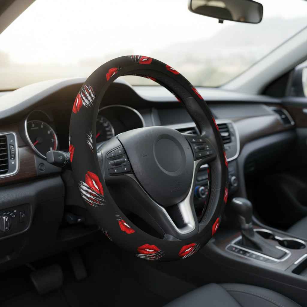 Kiss & Claw Steering Wheel Cover – Sassy Red Lip Grip Cover EpiAl's Shop