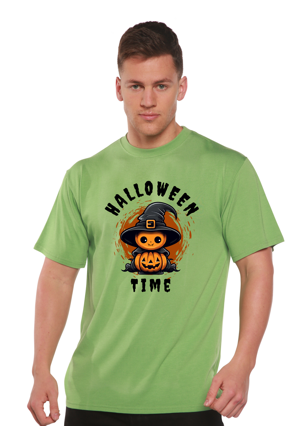 Halloween Time Unisex Bamboo Viscose/Organic Cotton Short Sleeve Graphic T-Shirt Spun Bamboo
