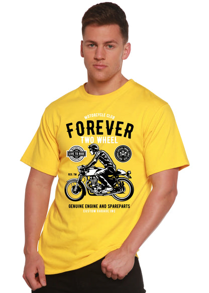 Forever Two Wheel Men's Bamboo Viscose/Organic Cotton Short Sleeve Graphic T-Shirt Spun Bamboo