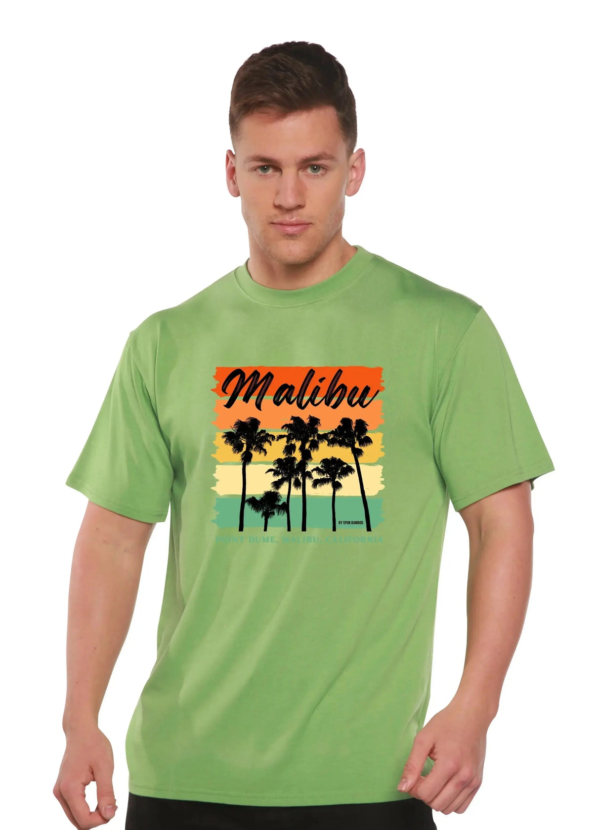 Malibu Unisex Bamboo Viscose/Organic Cotton Short Sleeve Graphic T-Shirt Spun Bamboo