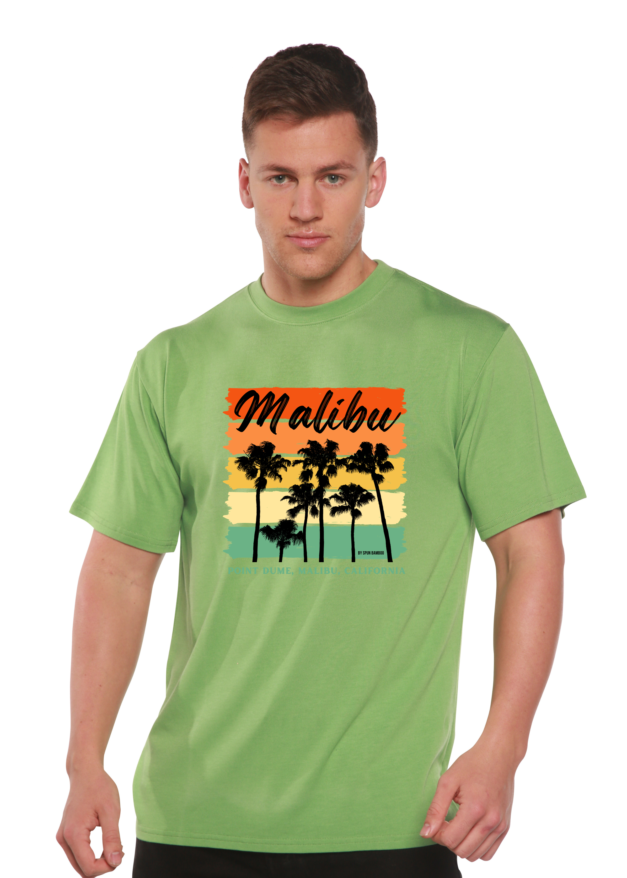 Malibu Unisex Bamboo Viscose/Organic Cotton Short Sleeve Graphic T-Shirt Spun Bamboo