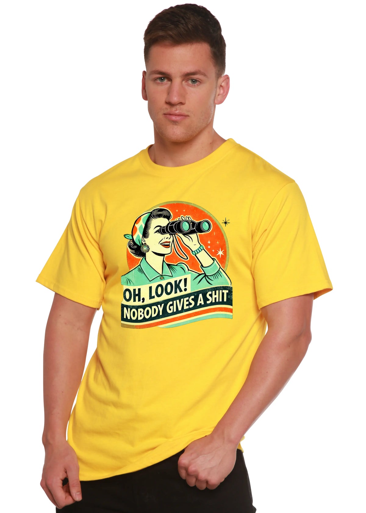 Funny Retro Woman Unisex Bamboo/Cotton Graphic T-Shirt Spun Bamboo