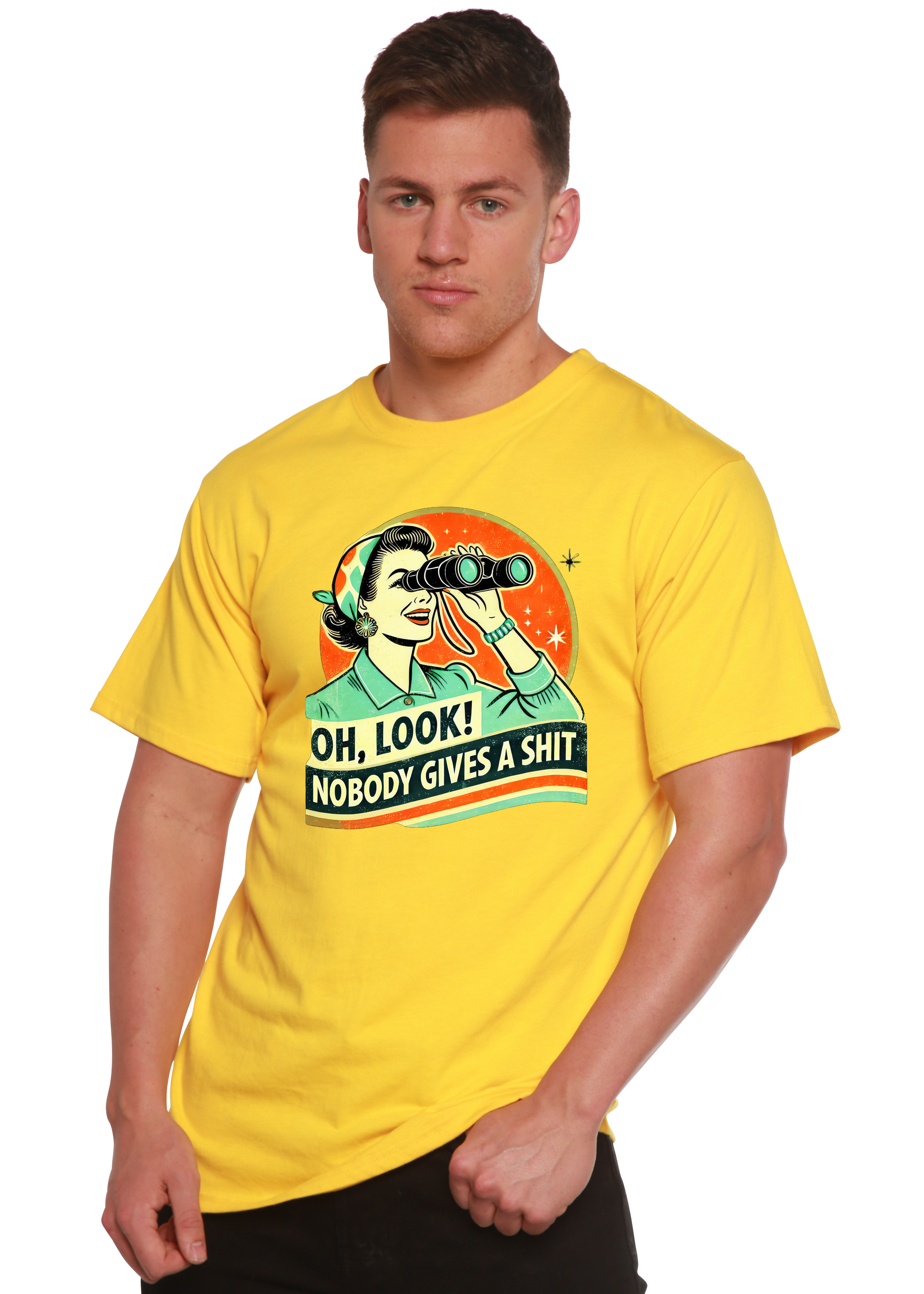 Funny Retro Woman Unisex Bamboo/Cotton Graphic T-Shirt Spun Bamboo