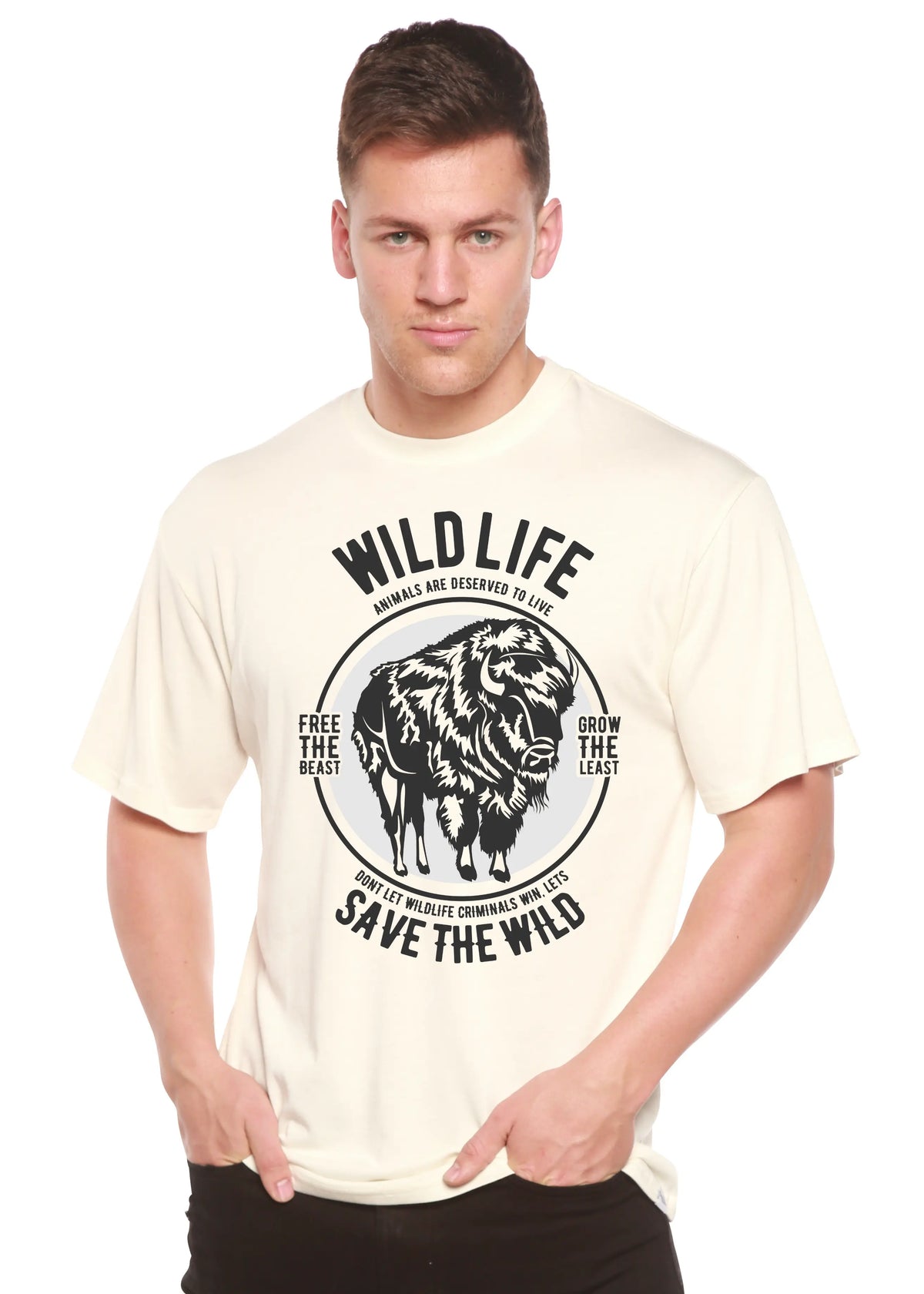 Wild Life Spun Bamboo® Men's Bamboo Viscose/Organic Cotton Short Sleeve Graphic T-Shirt Spun Bamboo