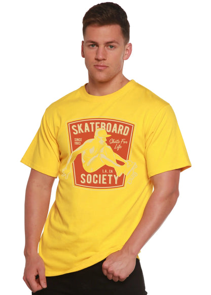 Skateboard Society Men's Bamboo Viscose/Organic Cotton Short Sleeve Graphic T-Shirt Spun Bamboo