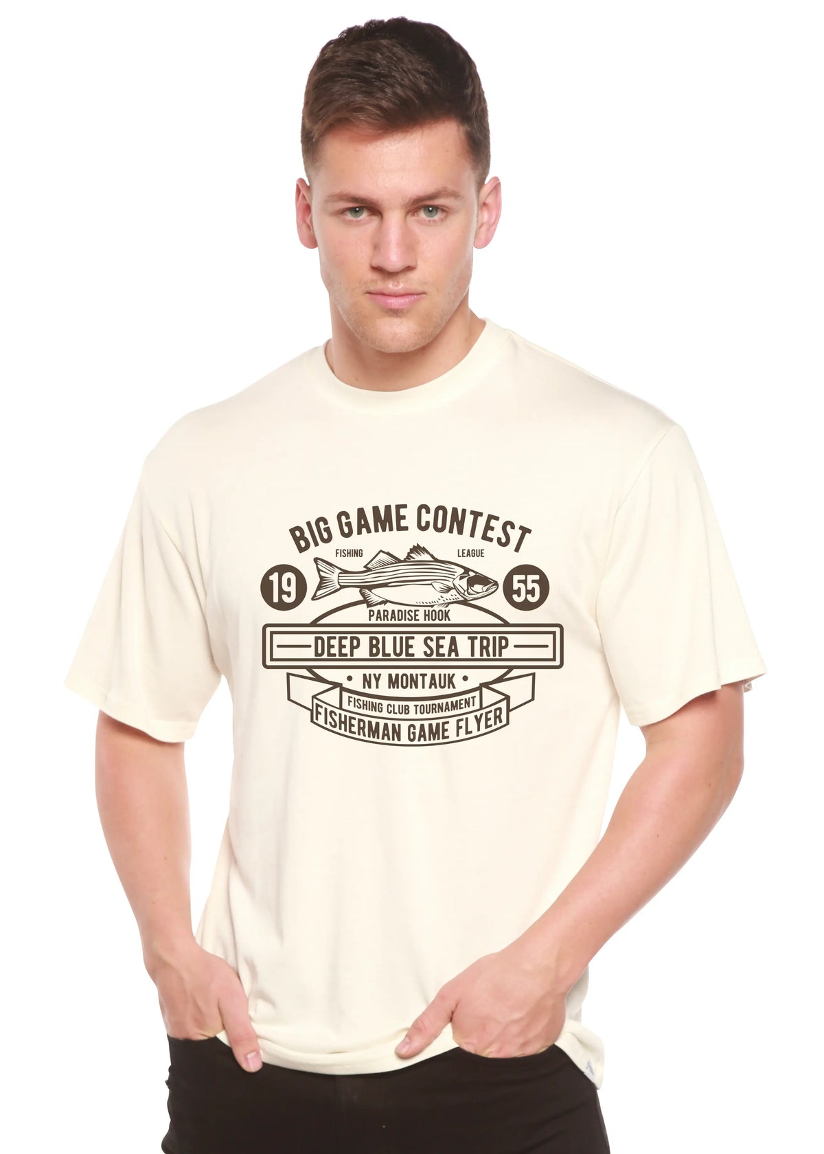 Big Game Contest Men's Bamboo Viscose/Organic Cotton Short Sleeve Graphic T-Shirt Spun Bamboo