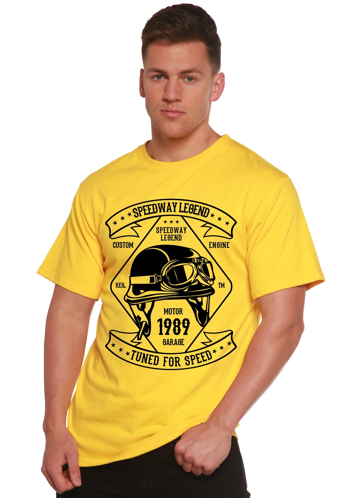 Speedway Legend Spun Bamboo® Men's Bamboo Viscose/Organic Cotton Short Sleeve Graphic T-Shirt Spun Bamboo