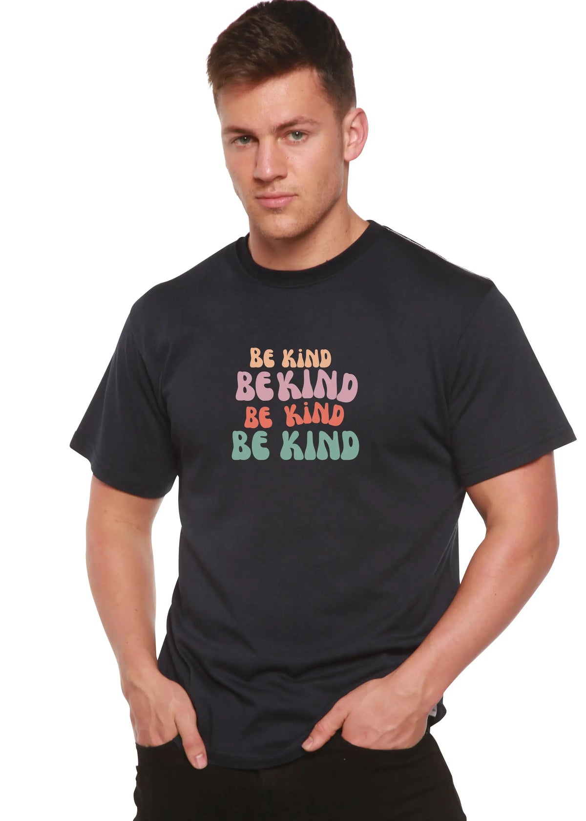 Be Kind Men's Bamboo Viscose/Organic Cotton Short Sleeve Graphic T-Shirt Spun Bamboo