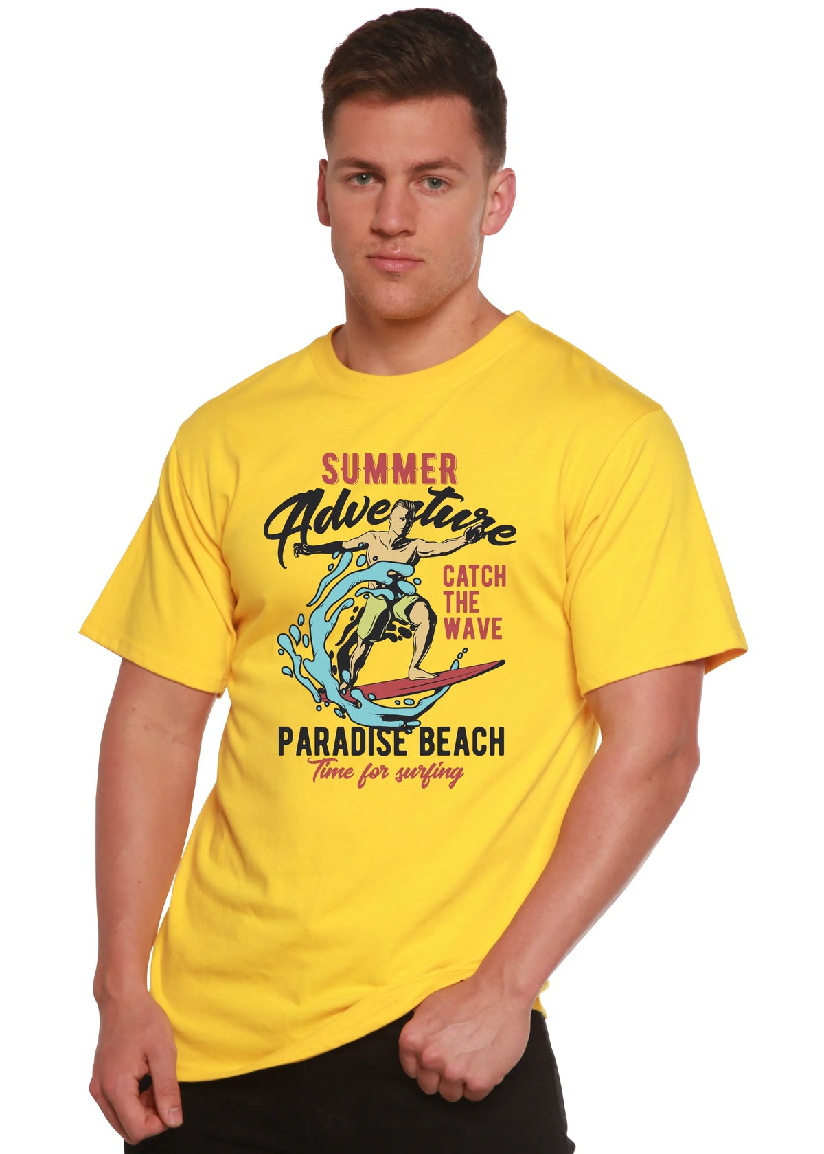 Catch The Wave Men's Bamboo Viscose/Organic Cotton Short Sleeve Graphic T-Shirt Spun Bamboo