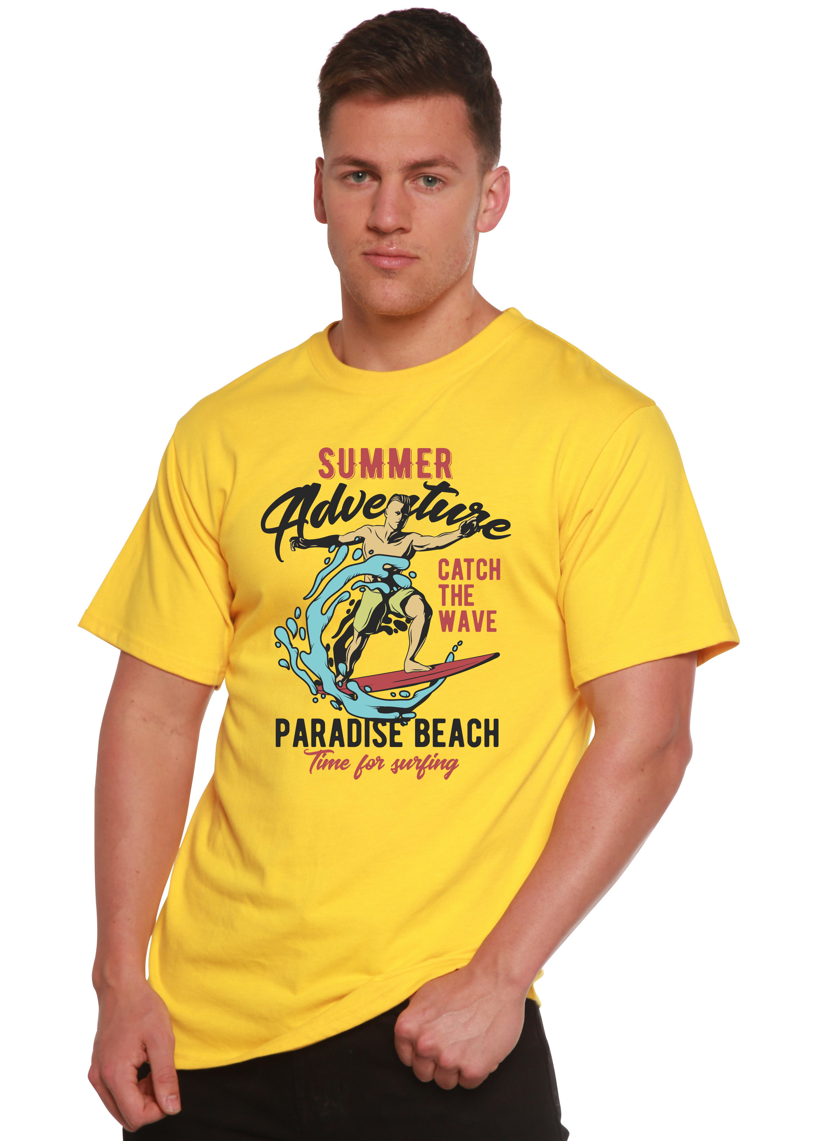 Catch The Wave Men's Bamboo Viscose/Organic Cotton Short Sleeve Graphic T-Shirt Spun Bamboo
