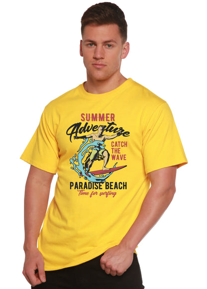 Catch The Wave Men's Bamboo Viscose/Organic Cotton Short Sleeve Graphic T-Shirt Spun Bamboo