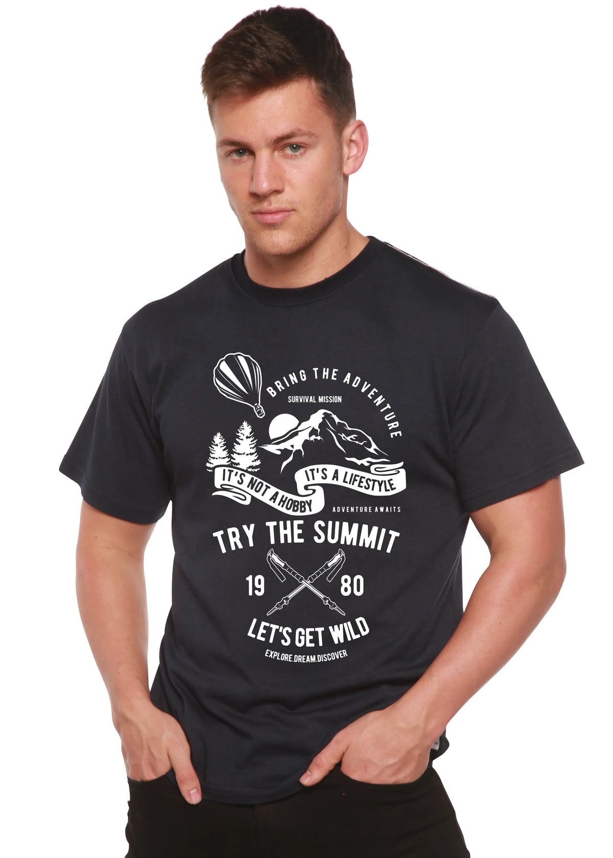 Try The Summit Spun Bamboo® Men's Bamboo Viscose/Organic Cotton Short Sleeve Graphic T-Shirt Spun Bamboo