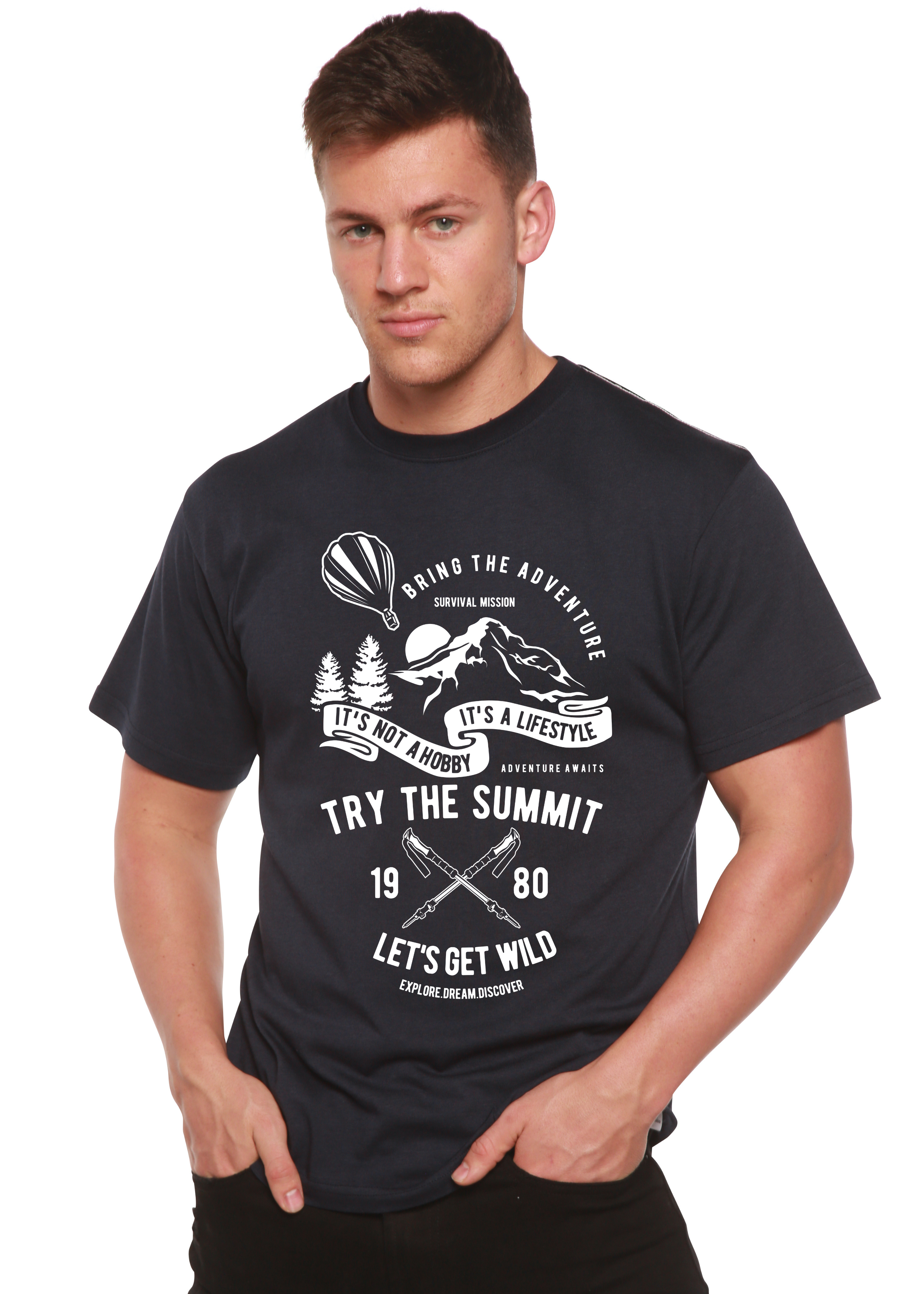 Try The Summit Spun Bamboo® Men's Bamboo Viscose/Organic Cotton Short Sleeve Graphic T-Shirt Spun Bamboo
