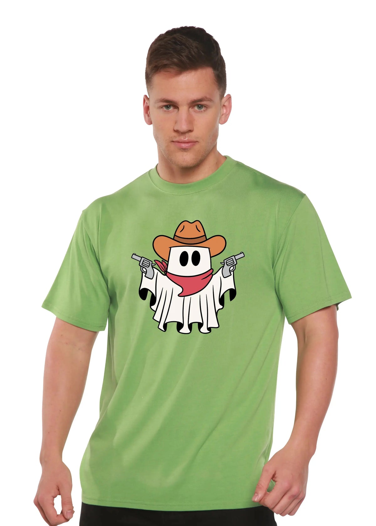 Cowboy Ghost Unisex Bamboo Viscose/Organic Cotton Short Sleeve Graphic T-Shirt Spun Bamboo