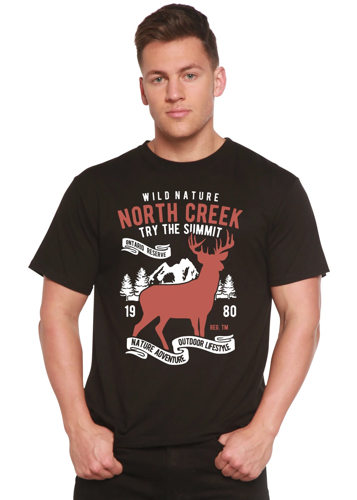 North Creek Spun Bamboo® Men's Bamboo Viscose/Organic Cotton Short Sleeve Graphic T-Shirt Spun Bamboo