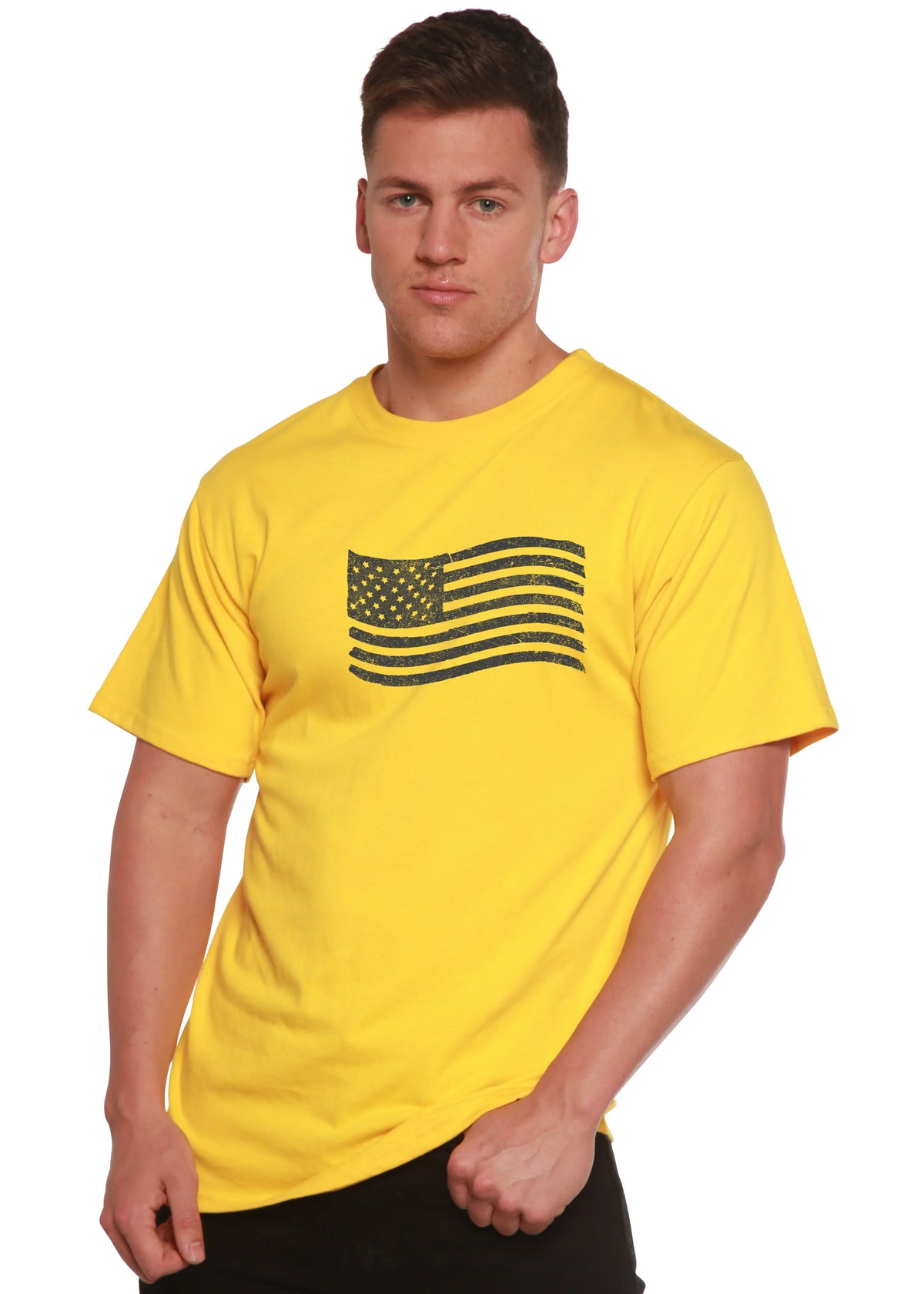 American Flag Men's Bamboo Short Sleeve Graphic T-Shirt Spun Bamboo
