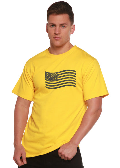 American Flag Men's Bamboo Short Sleeve Graphic T-Shirt Spun Bamboo