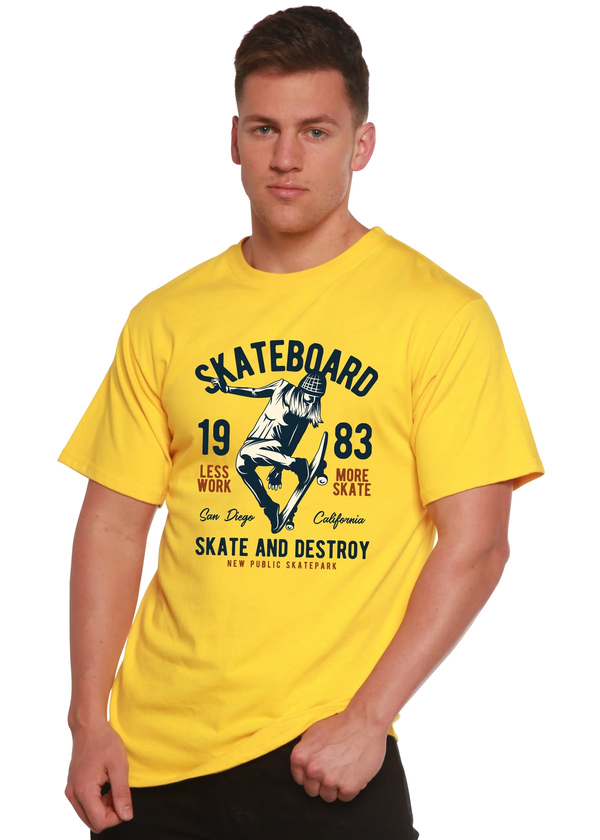 Skateboard 1983 Men's Bamboo Viscose/Organic Cotton Short Sleeve Graphic T-Shirt Spun Bamboo