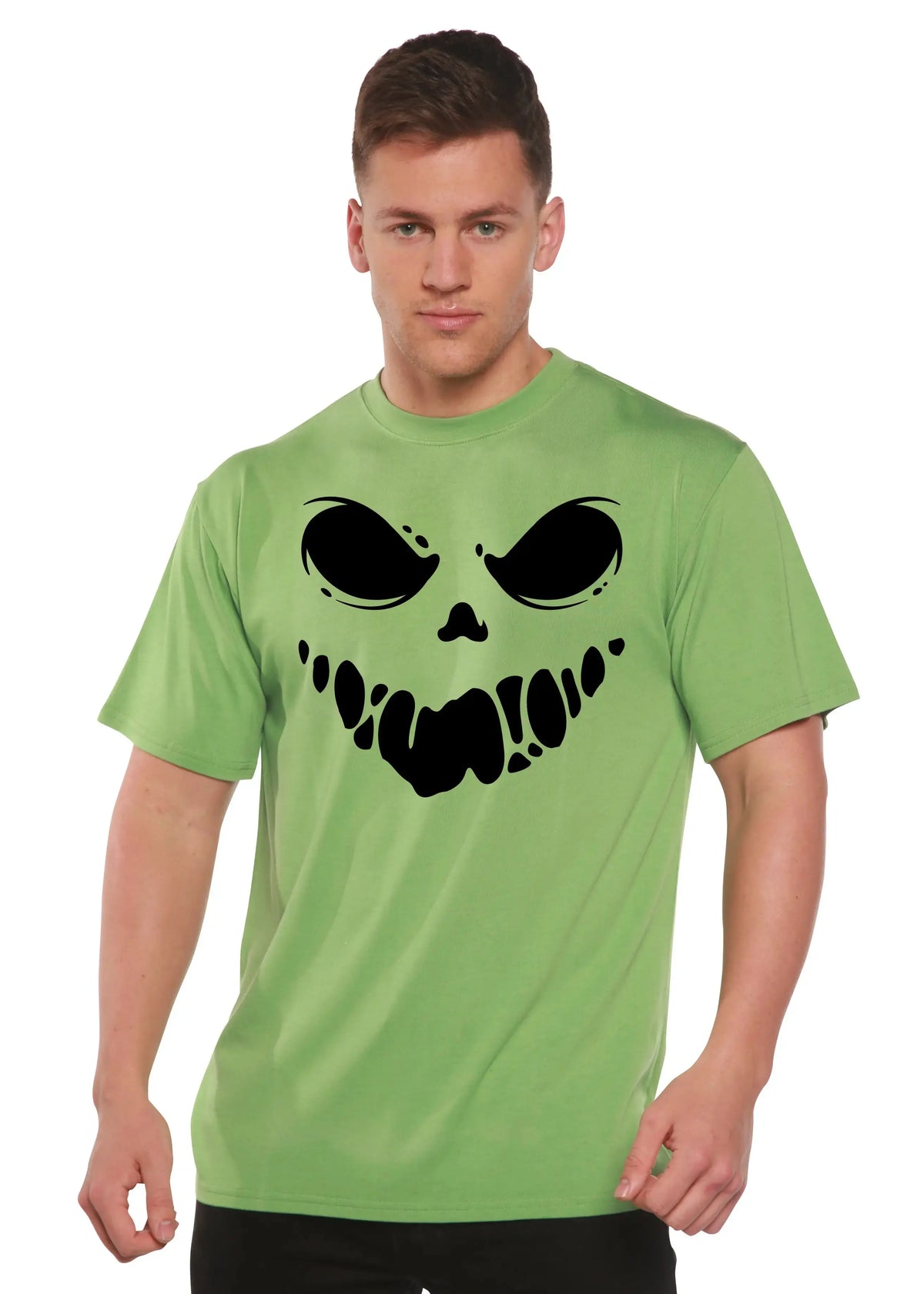Halloween Boo Men's Bamboo Viscose/Organic Cotton Short Sleeve Graphic T-Shirt Spun Bamboo